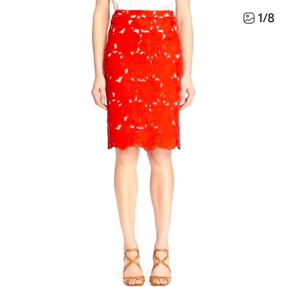 LIKE NEW Alice + Olivia Vibrant Red Pencil Skirt